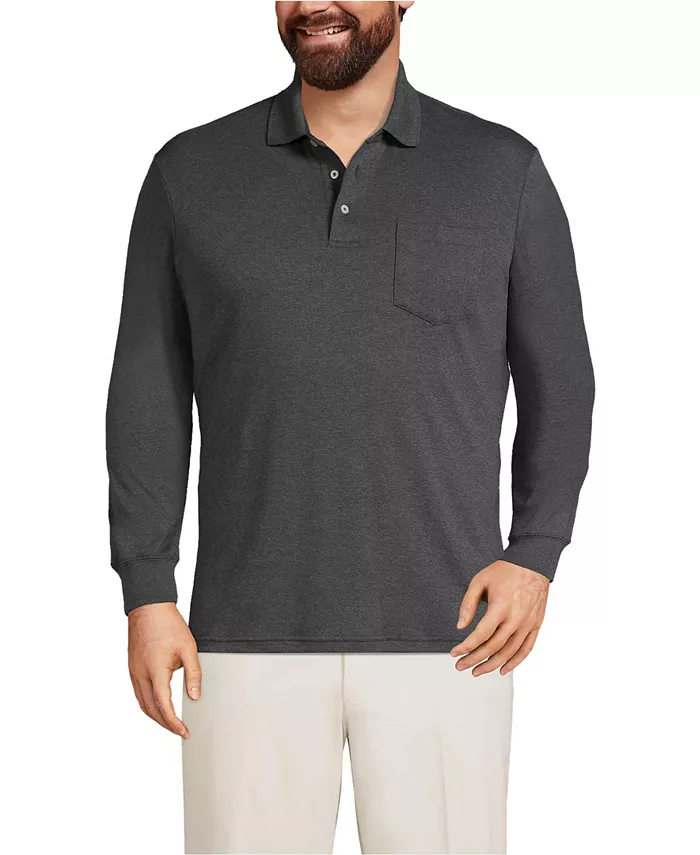 Большие и высокие размеры: хлопковая поло с длинным рукавом из ткани Supima с карманом Lands' End, черный
Большие и высокие размеры: хлопковая поло с длинным рукавом из ткани Supima с карманом Lands' End, черный