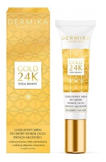 Роскошный крем для кожи вокруг глаз дневной и ночной 15мл Dermika Luxury Gold Essence of Youth 24K Total Benefit
Роскошный крем для кожи вокруг глаз дневной и ночной 15мл Dermika Luxury Gold Essence of Youth 24K Total Benefit