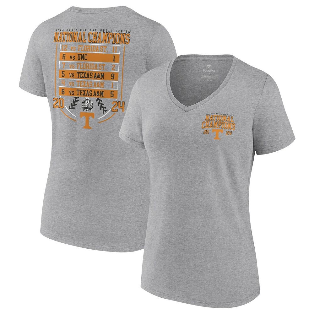Женская футболка Fanatics Heather Grey Tennessee Volunteers 2024 NCAA, мужская футболка Мировой серии чемпионов бейсбольного колледжа с V-образным вырезом Fanatics Brands - White Label, цвет Ten Grey
Женская футболка Fanatics Heather Grey Tennessee Volunteers 2024 NCAA, мужская футболка Мировой серии чемпионов бейсбольного колледжа с V-образным вырезом Fanatics Brands - White Label, цвет Ten Grey