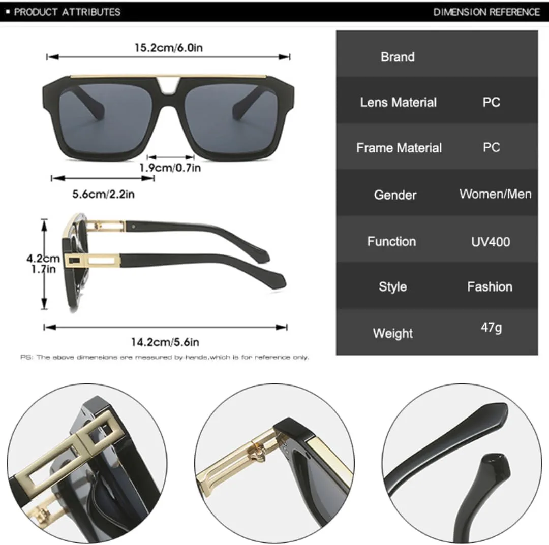 Модные женские солнцезащитные очки с двойной перемычкой, ретро-стиль, панк, мужские солнцезащитные очки с защитой от УФ-излучения UV400 VVTWSSW, Champagne Silver
Модные женские солнцезащитные очки с двойной перемычкой, ретро-стиль, панк, мужские солнцезащитные очки с защитой от УФ-излучения UV400 VVTWSSW, Champagne Silver