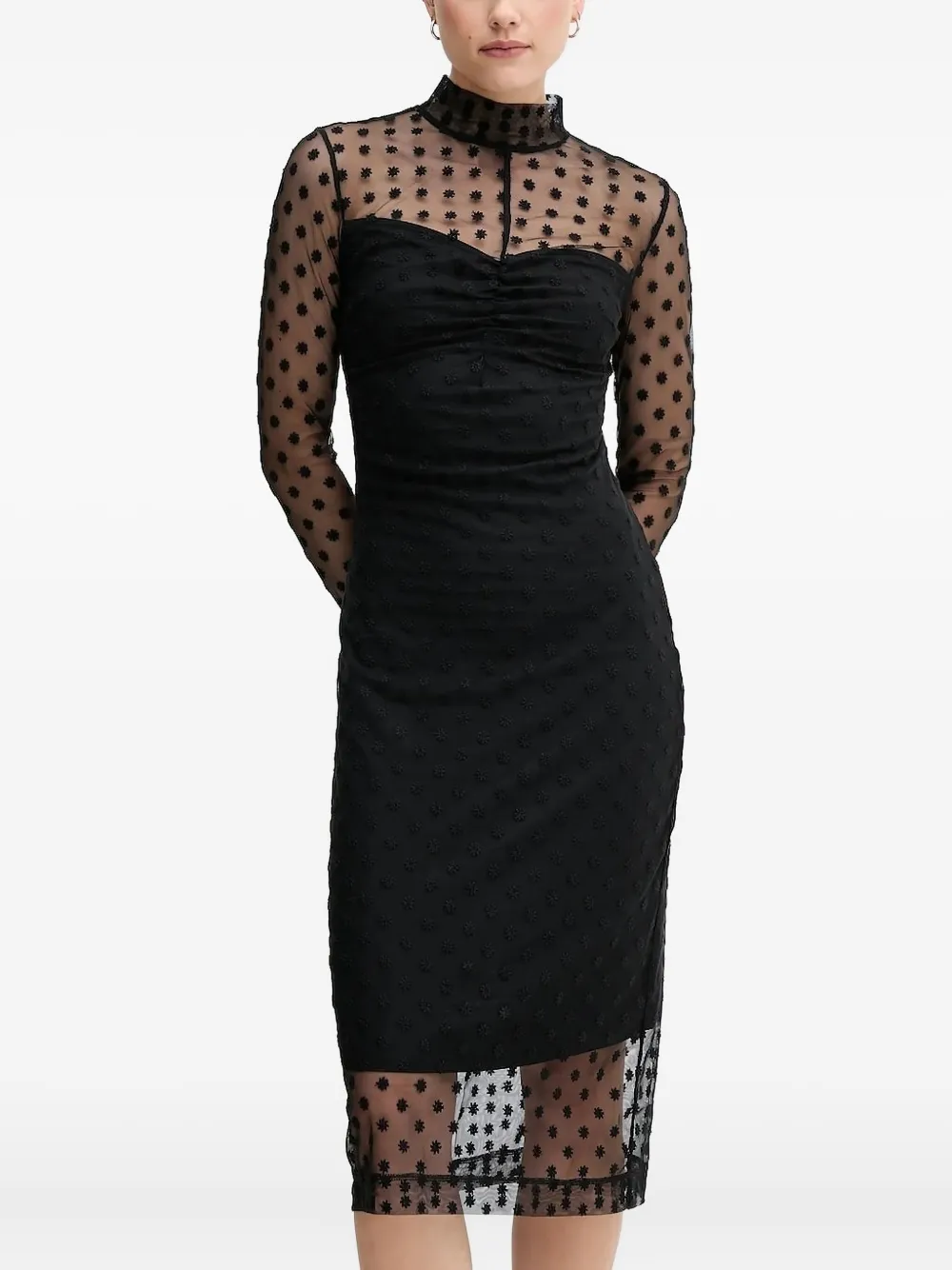 Платье миди с высоким воротом и цветочной вышивкой Sisley, черный
Платье миди с высоким воротом и цветочной вышивкой Sisley, черный