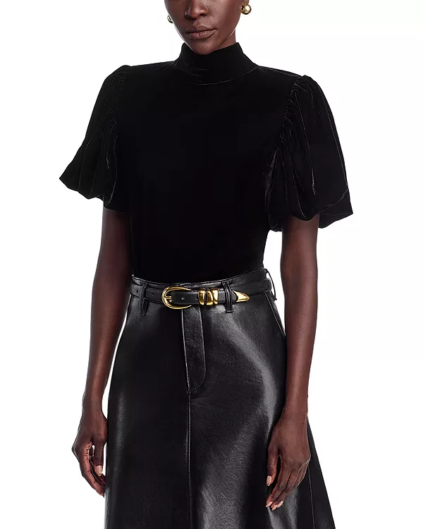 Бархатный топ с воротником-стойкой Area Stars, черный
Бархатный топ с воротником-стойкой Area Stars, черный