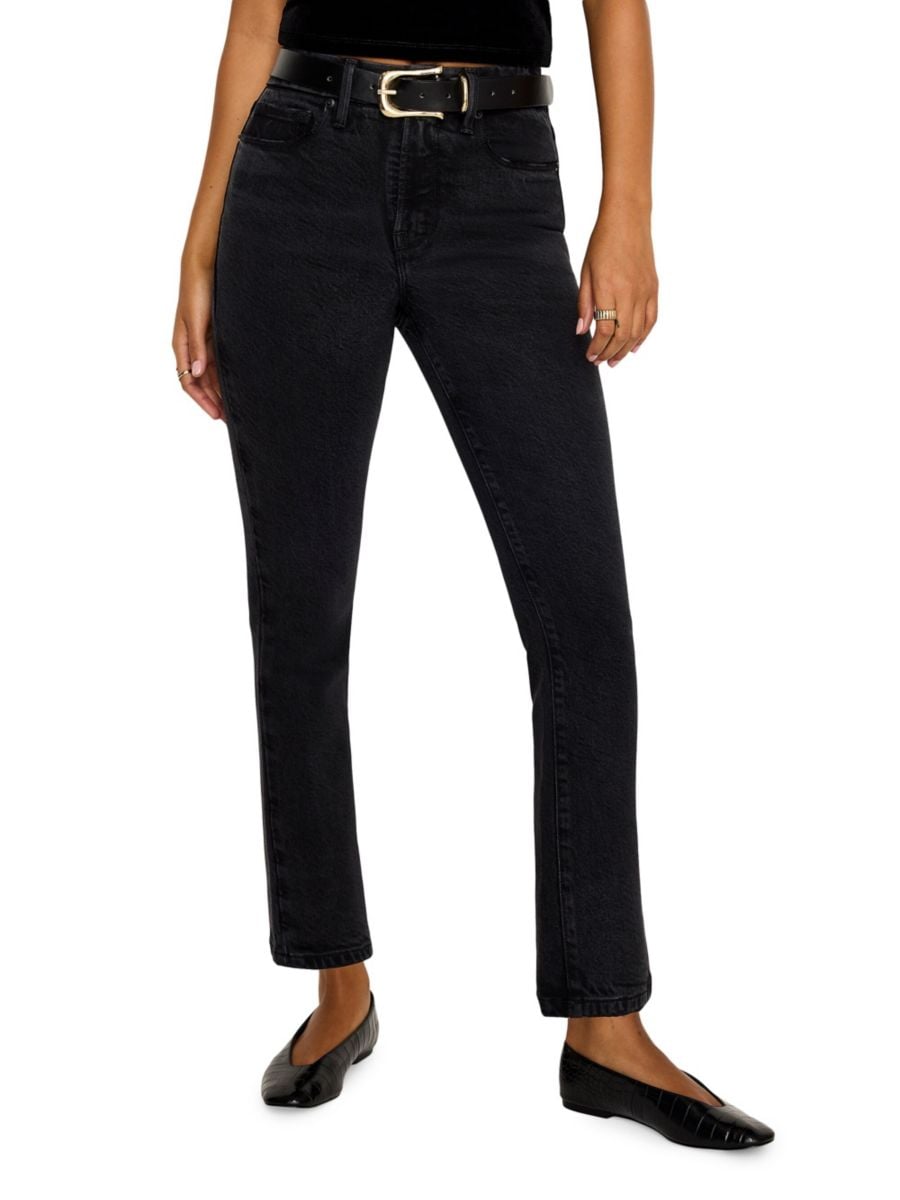 Мягкие технологичные джинсы Good Legs со средней посадкой и прямыми штанинами Good American, черный
Мягкие технологичные джинсы Good Legs со средней посадкой и прямыми штанинами Good American, черный