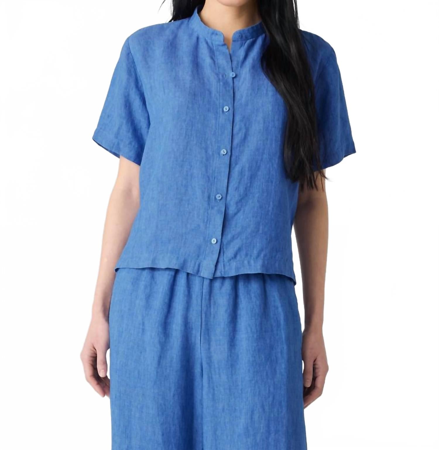 Выстиранная органическая льняная рубашка с отложным воротником ультрамаринового цвета Eileen Fisher, Ultramarine
Выстиранная органическая льняная рубашка с отложным воротником ультрамаринового цвета Eileen Fisher, Ultramarine