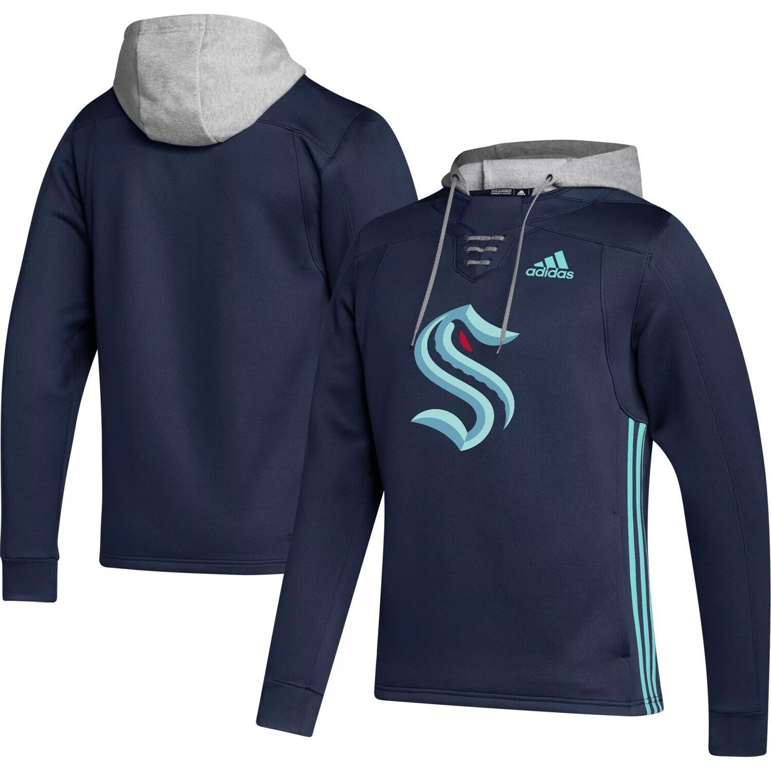 Мужской темно-синий пуловер с капюшоном Seattle Kraken Skate Lace AEROREADY Team adidas
Мужской темно-синий пуловер с капюшоном Seattle Kraken Skate Lace AEROREADY Team adidas