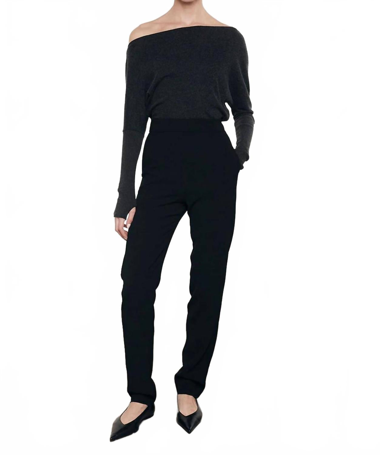 Кашемировый топ с длинными рукавами и спущенным плечом в антрацитовом цвете Enza Costa, Charcoal
Кашемировый топ с длинными рукавами и спущенным плечом в антрацитовом цвете Enza Costa, Charcoal