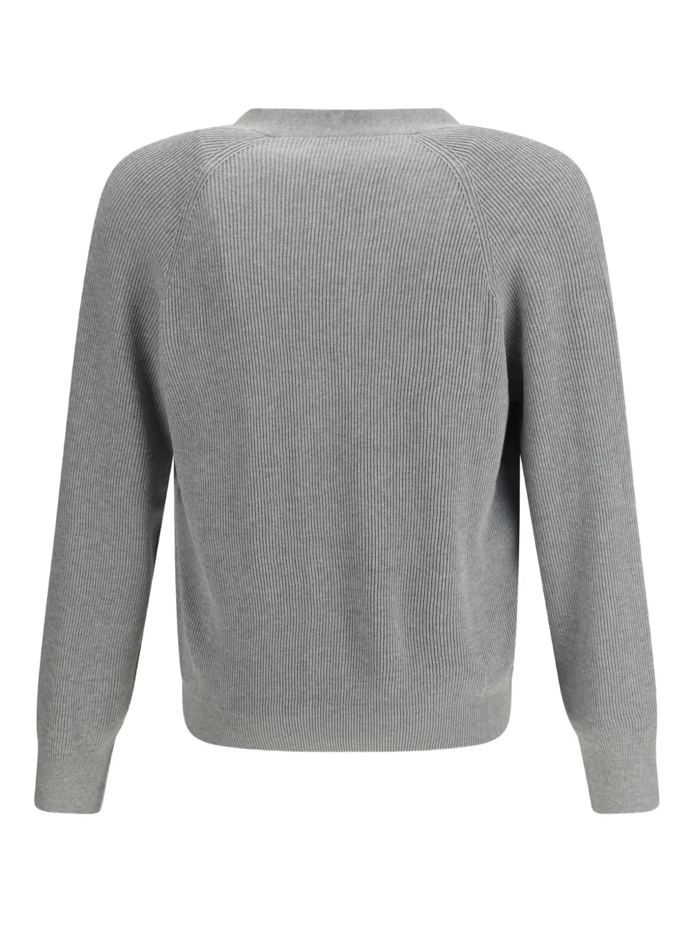 Кардиган на пуговицах с V-образным вырезом Brunello Cucinelli, серый
Кардиган на пуговицах с V-образным вырезом Brunello Cucinelli, серый