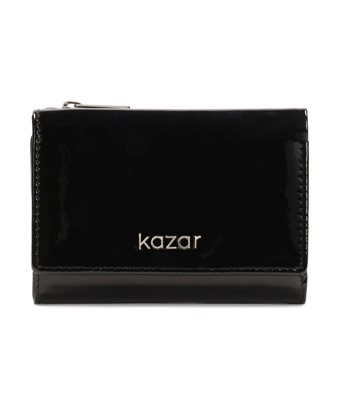 Мятый, блестящий кожаный кошелек Kazar, черный
Мятый, блестящий кожаный кошелек Kazar, черный