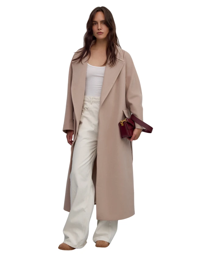 Женское бежевое шерстяное пальто с широким воротником Estro, бежевый
Женское бежевое шерстяное пальто с широким воротником Estro, бежевый