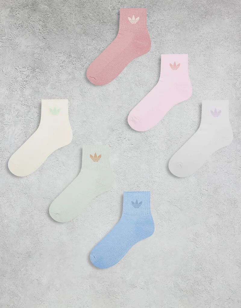 Носки adidas Originals adicolor Trefoil, 6 пар, пастельные тона
Носки adidas Originals adicolor Trefoil, 6 пар, пастельные тона