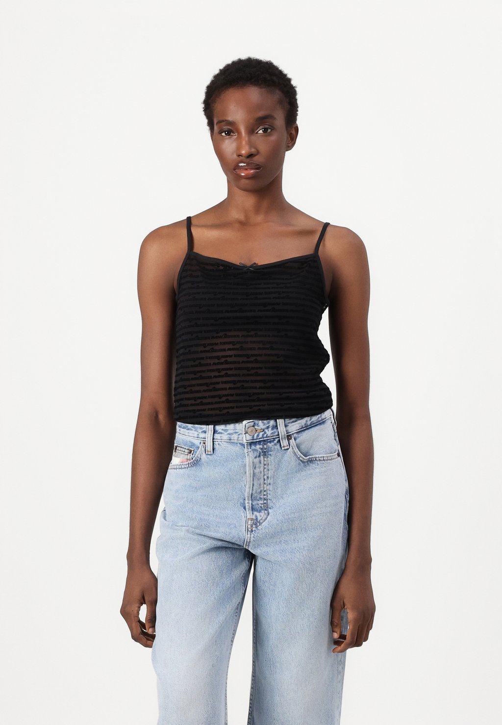 Топ SLIM SCRIPT Tommy Jeans, черный 
Топ SLIM SCRIPT Tommy Jeans, черный