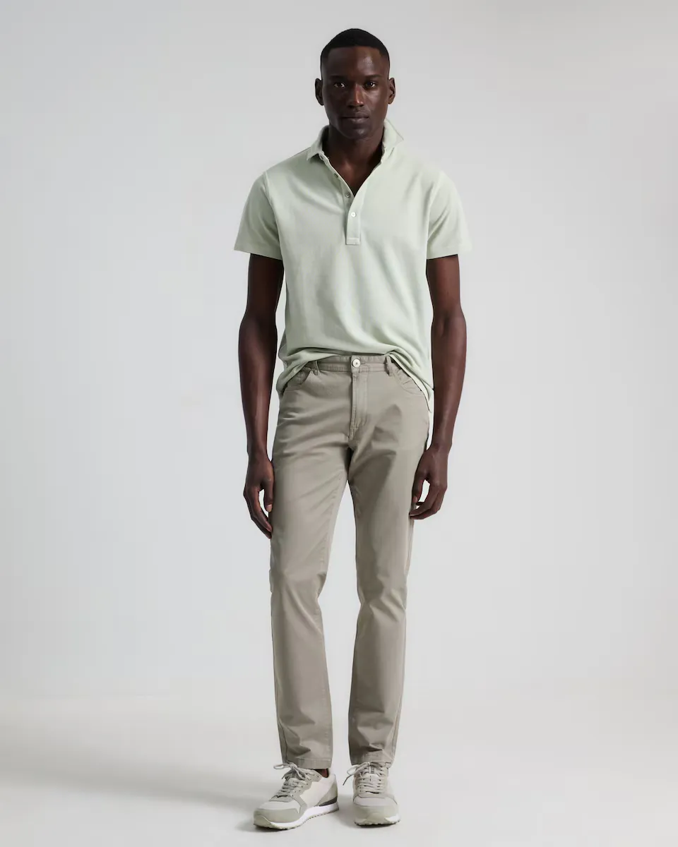 Мужские облегающие брюки с пятью карманами цвета алоэ PuroEgo, зеленый
Мужские облегающие брюки с пятью карманами цвета алоэ PuroEgo, зеленый