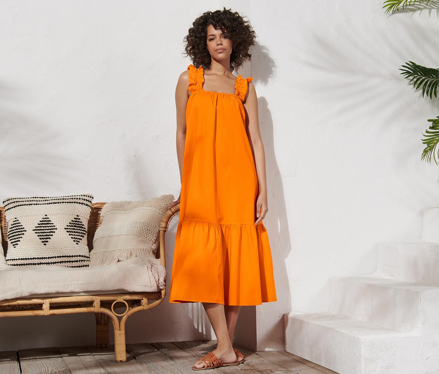 Платье из поплина Tchibo, оранжевый 
Платье из поплина Tchibo, оранжевый