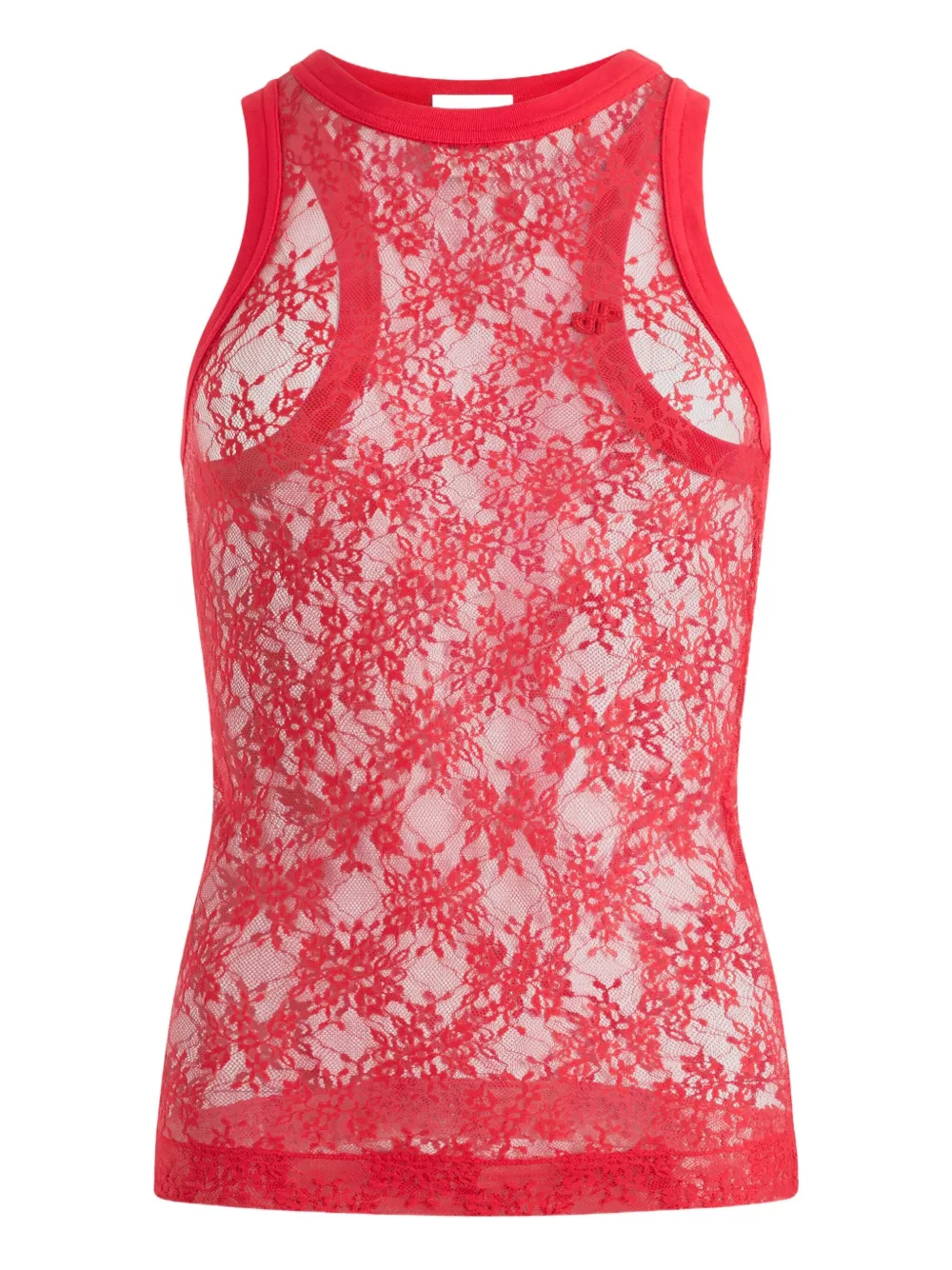 Кружевной топ из джерси PATOU, красный 
Кружевной топ из джерси PATOU, красный