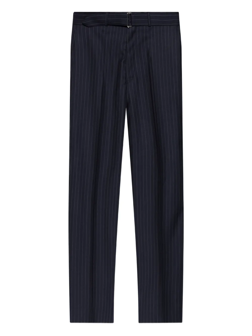 Брюки в тонкую полоску с поясом Officine Generale, синий
Брюки в тонкую полоску с поясом Officine Generale, синий