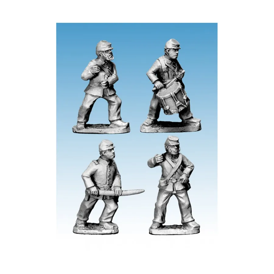 Пехотное командование в куртках и кепи, Historical Miniatures - American Civil War (28mm) (Crusader Miniatures)
Пехотное командование в куртках и кепи, Historical Miniatures - American Civil War (28mm) (Crusader Miniatures)