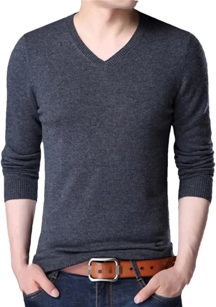 Мужской осенне-зимний шерстяной тонкий теплый вязаный свитер V-образным вырезом
Мужской осенне-зимний шерстяной тонкий теплый вязаный свитер V-образным вырезом