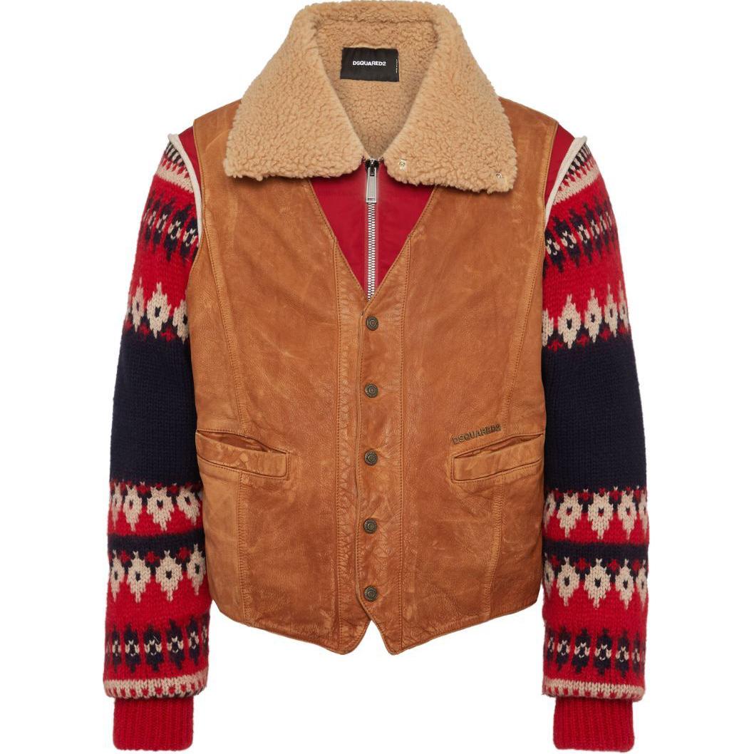 Dsquared 2 Куртка DSQUARED2 из замши с вязаными рукавами
Dsquared 2 Куртка DSQUARED2 из замши с вязаными рукавами