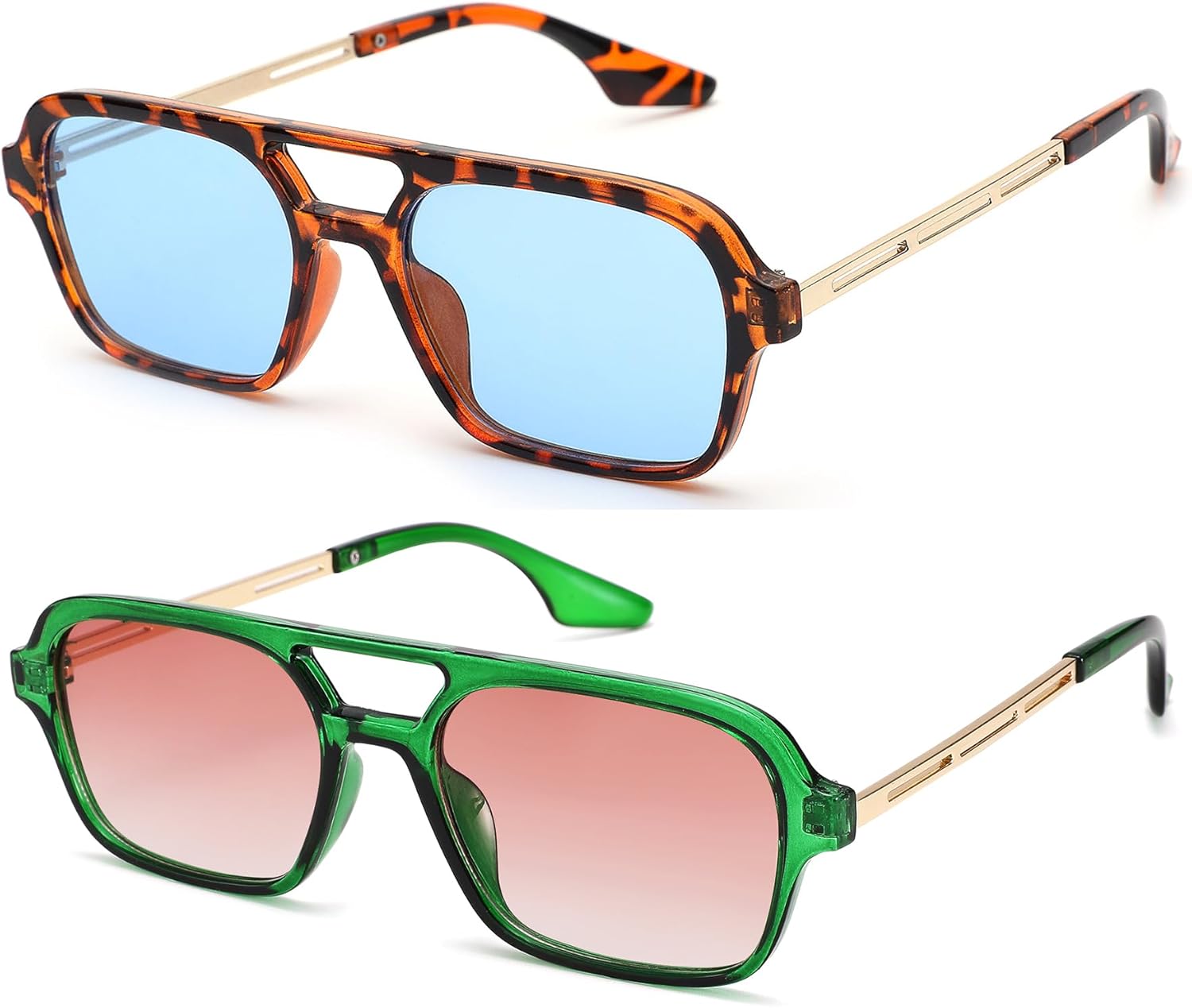 Ретро-солнцезащитные очки-авиаторы 70-х годов для женщин и мужчин - винтажные солнцезащитные очки в маленькой квадратной оправе с тонированными линзами GLARDEFE, B4 Leopard / Blue Lens + Green / Gradient Pink Lens
Ретро-солнцезащитные очки-авиаторы 70-х годов для женщин и мужчин - винтажные солнцезащитные очки в маленькой квадратной оправе с тонированными линзами GLARDEFE, B4 Leopard / Blue Lens + Green / Gradient Pink Lens