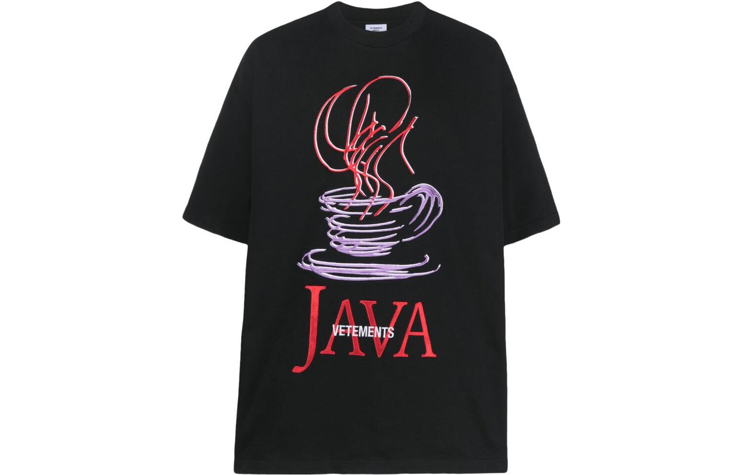 Футболка с вышитым логотипом Java Vetements, черный
Футболка с вышитым логотипом Java Vetements, черный