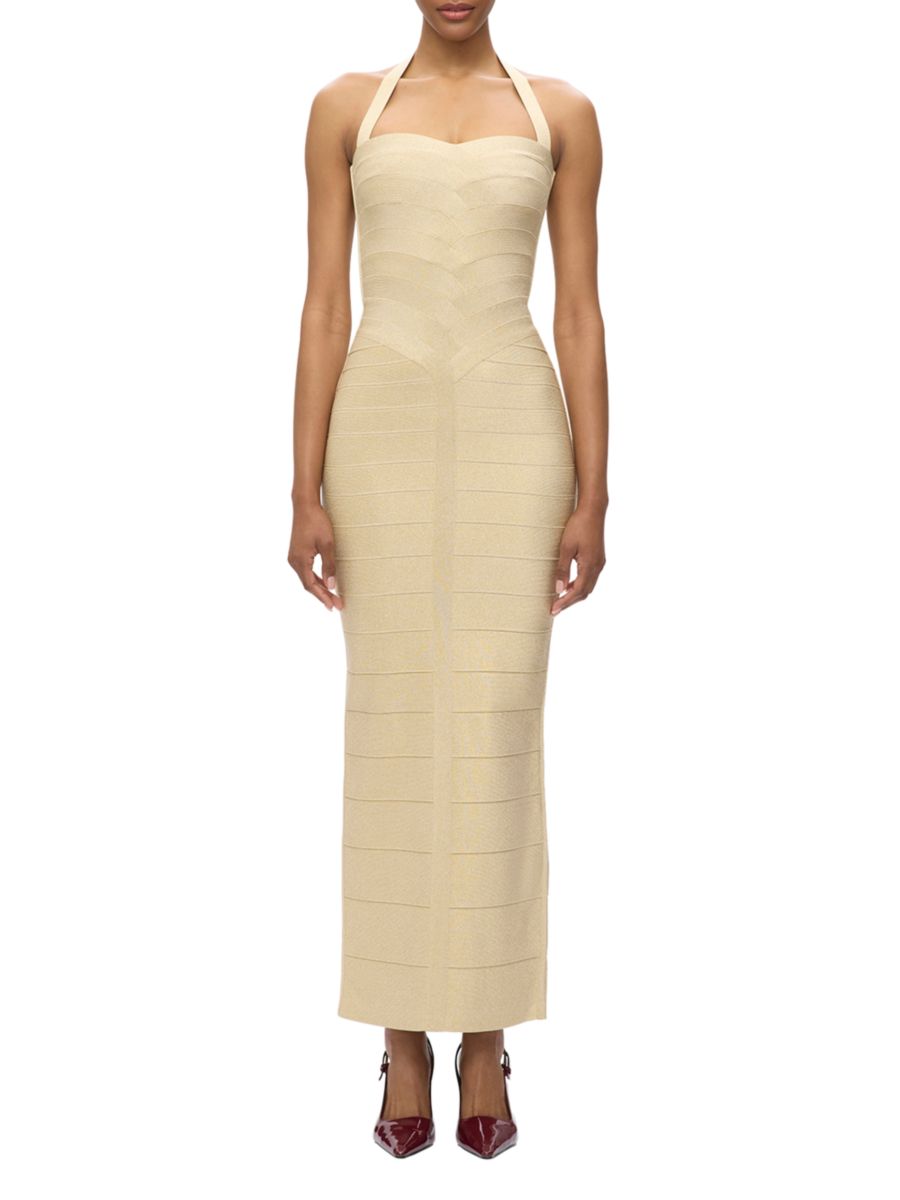 Платье-колонна Iris Hervé Léger, золотой 
Платье-колонна Iris Hervé Léger, золотой