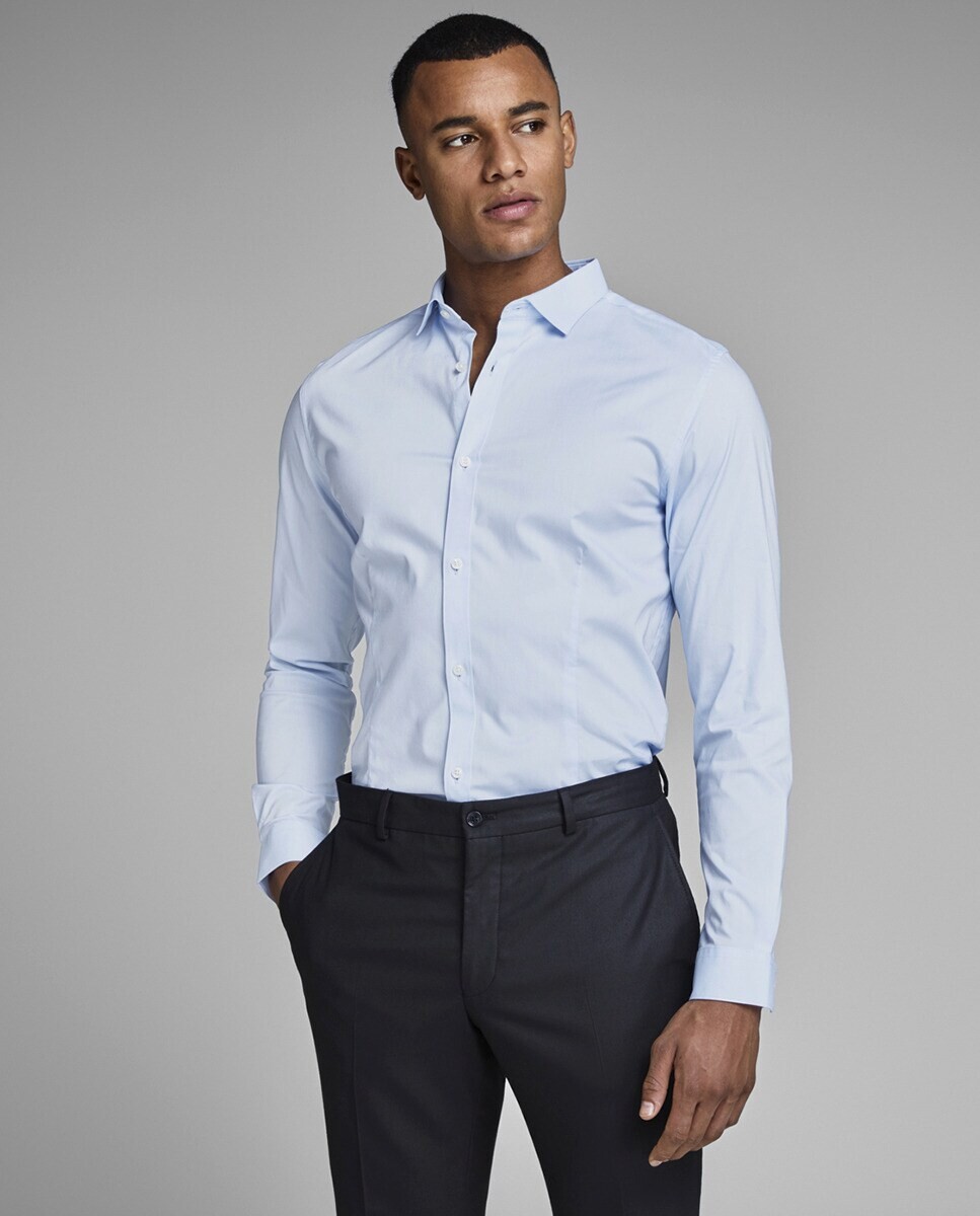 Узкая базовая синяя мужская рубашка Jack & Jones, синий
Узкая базовая синяя мужская рубашка Jack & Jones, синий