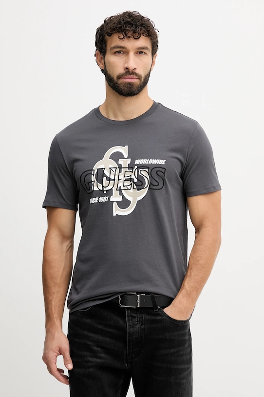 Хлопковая футболка Guess, серый
Хлопковая футболка Guess, серый