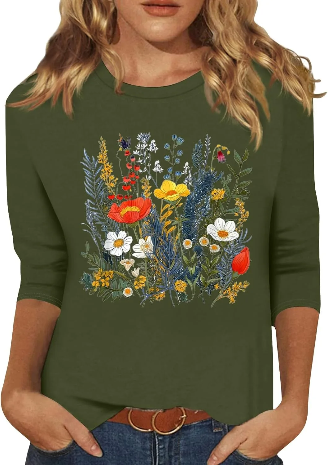 Летний топ для женщин с 2D принтом и 3/4 рукавом FQZWONG
Летний топ для женщин с 2D принтом и 3/4 рукавом FQZWONG