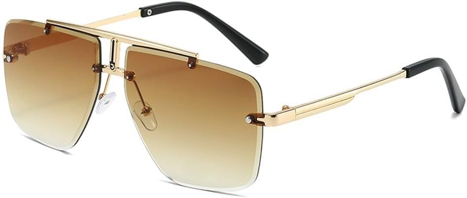 Модные мужские солнцезащитные очки без оправы для женщин, солнцезащитные очки с двойной перемычкой и металлической оправой, очки для вождения, защита от УФ-излучения UV400, спортивные очки WNCKSQ, Gold-tea
Модные мужские солнцезащитные очки без оправы для женщин, солнцезащитные очки с двойной перемычкой и металлической оправой, очки для вождения, защита от УФ-излучения UV400, спортивные очки WNCKSQ, Gold-tea