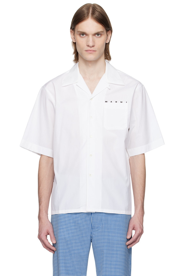 Рубашка из поплина для боулинга со скрытым логотипом Marni, цвет lilywhite
Рубашка из поплина для боулинга со скрытым логотипом Marni, цвет lilywhite