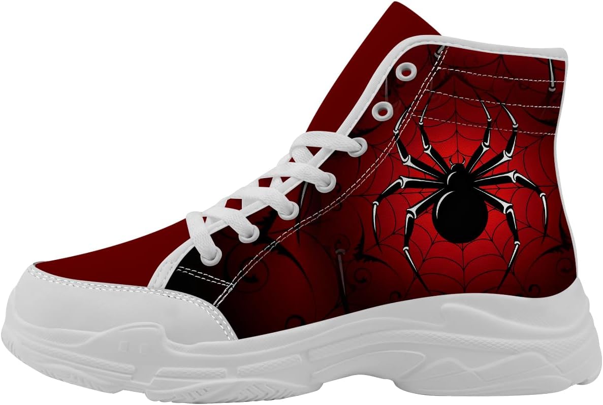 Высокие кеды Quorax Spider Web для мужчин и женщин, с шнуровкой, из хлопка, с пауками, подарки для него и для нее, черный/красный
Высокие кеды Quorax Spider Web для мужчин и женщин, с шнуровкой, из хлопка, с пауками, подарки для него и для нее, черный/красный