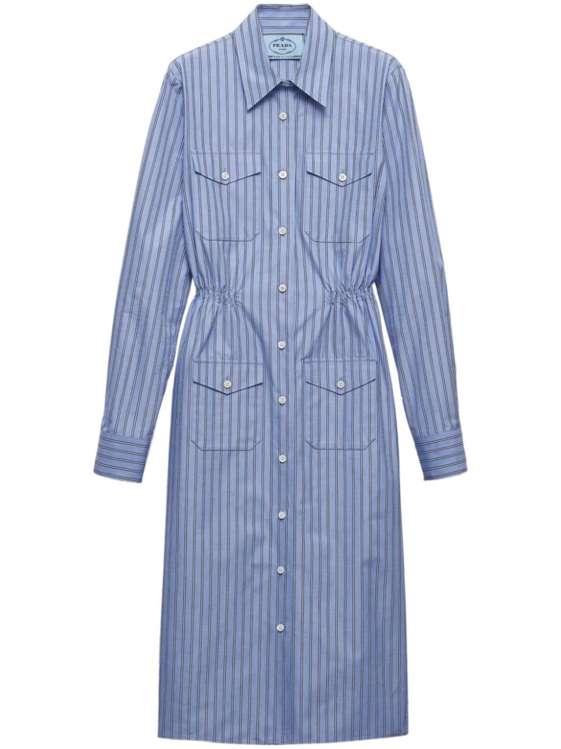 Платье-рубашка в полоску Prada, синий
Платье-рубашка в полоску Prada, синий