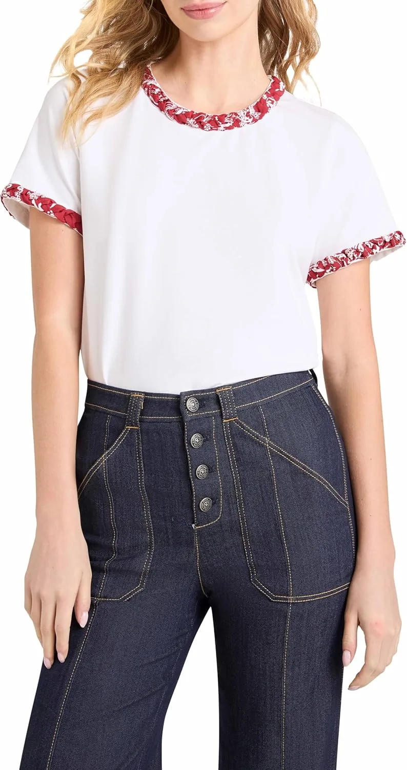 Cinq à Sept Women's Bandana Braided Tee
Cinq à Sept Women's Bandana Braided Tee