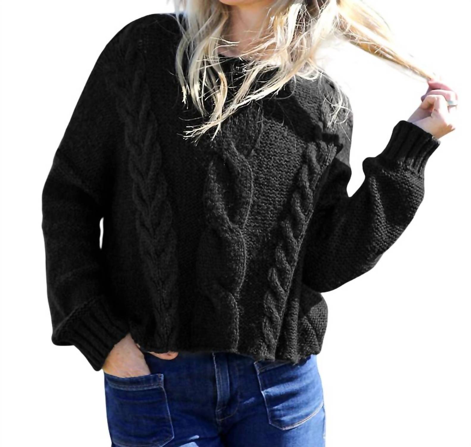 Укороченный свитер Aspen Cable Crew черного цвета Wooden Ships
Укороченный свитер Aspen Cable Crew черного цвета Wooden Ships