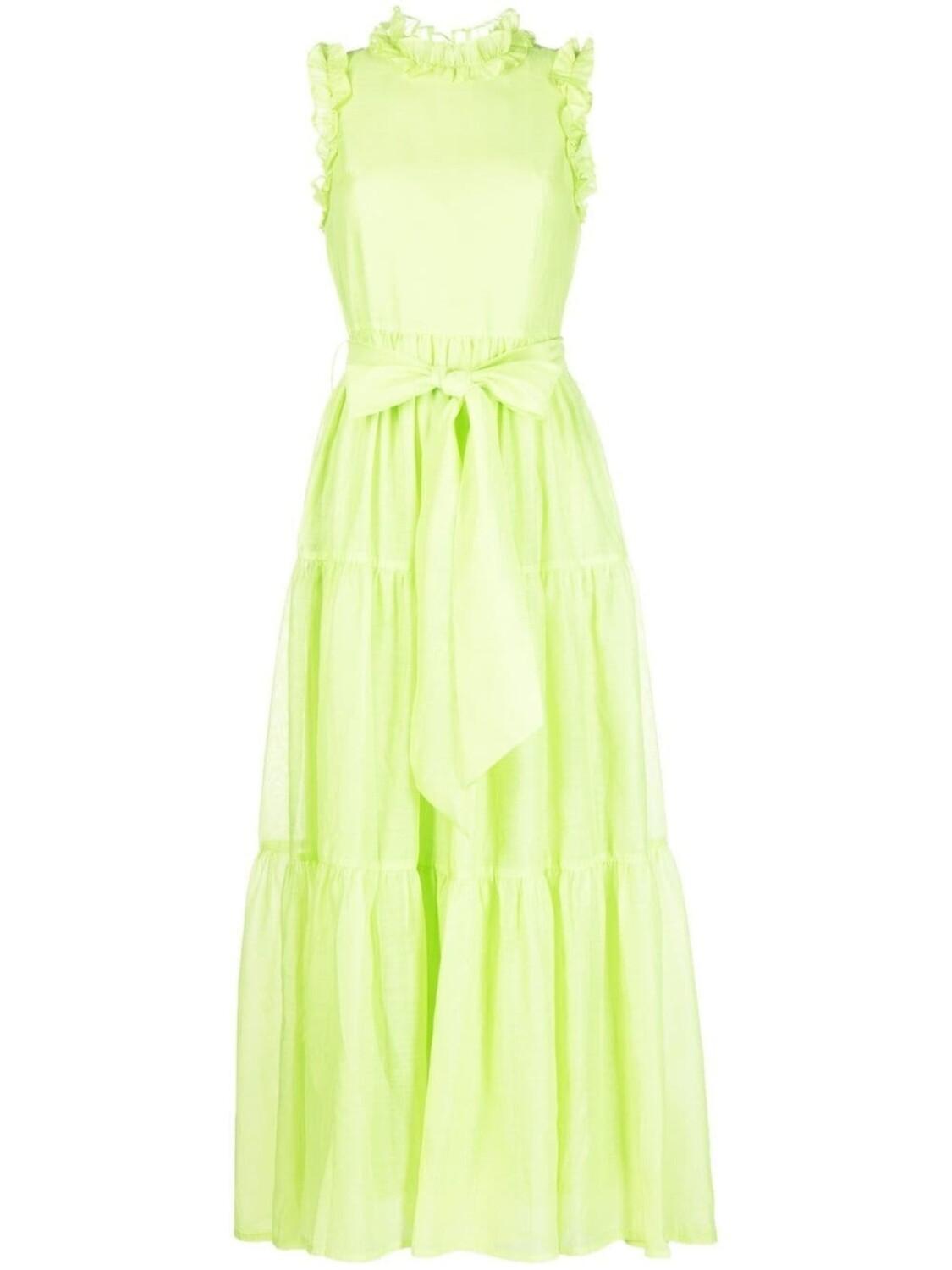 Baruni платье макси с оборками и поясом, зеленый
Baruni платье макси с оборками и поясом, зеленый