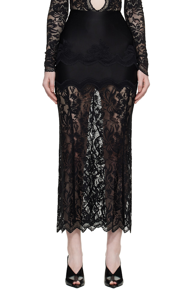 Кружевная юбка миди Rabanne, черный
Кружевная юбка миди Rabanne, черный