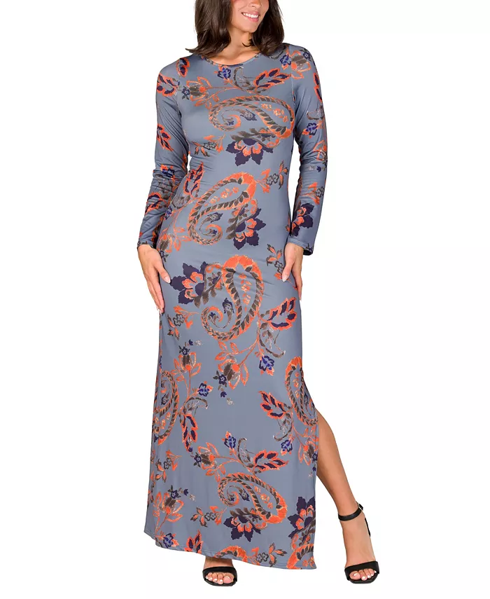 Женское серое приталенное платье макси с длинными рукавами и боковыми разрезами 24seven Comfort Apparel, мультиколор
Женское серое приталенное платье макси с длинными рукавами и боковыми разрезами 24seven Comfort Apparel, мультиколор