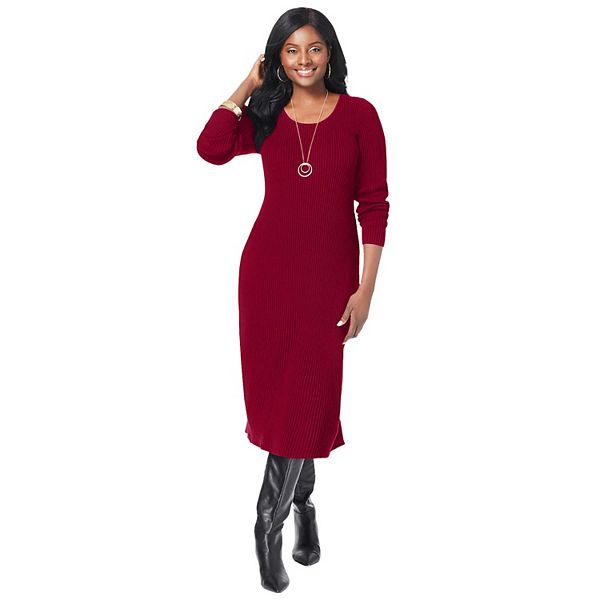 Женское платье-свитер с круглым вырезом plus size Jessica London, Rich Burgundy
Женское платье-свитер с круглым вырезом plus size Jessica London, Rich Burgundy