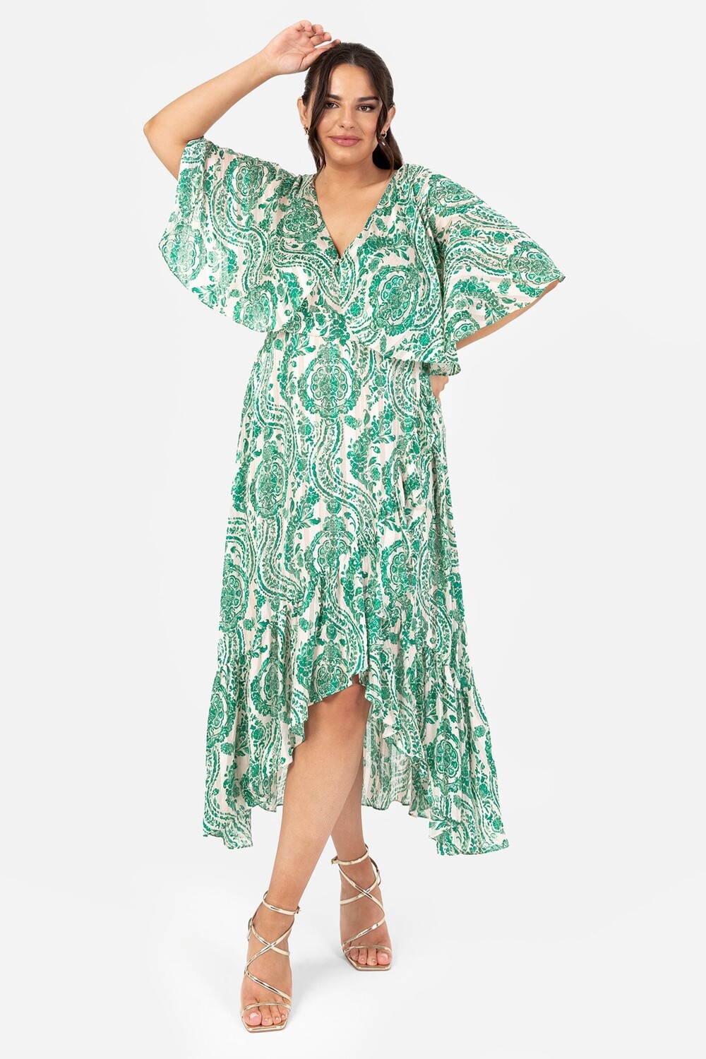 Платье мидакси с вырезом-конвертом и рюшами Lovedrobe, зеленый
Платье мидакси с вырезом-конвертом и рюшами Lovedrobe, зеленый