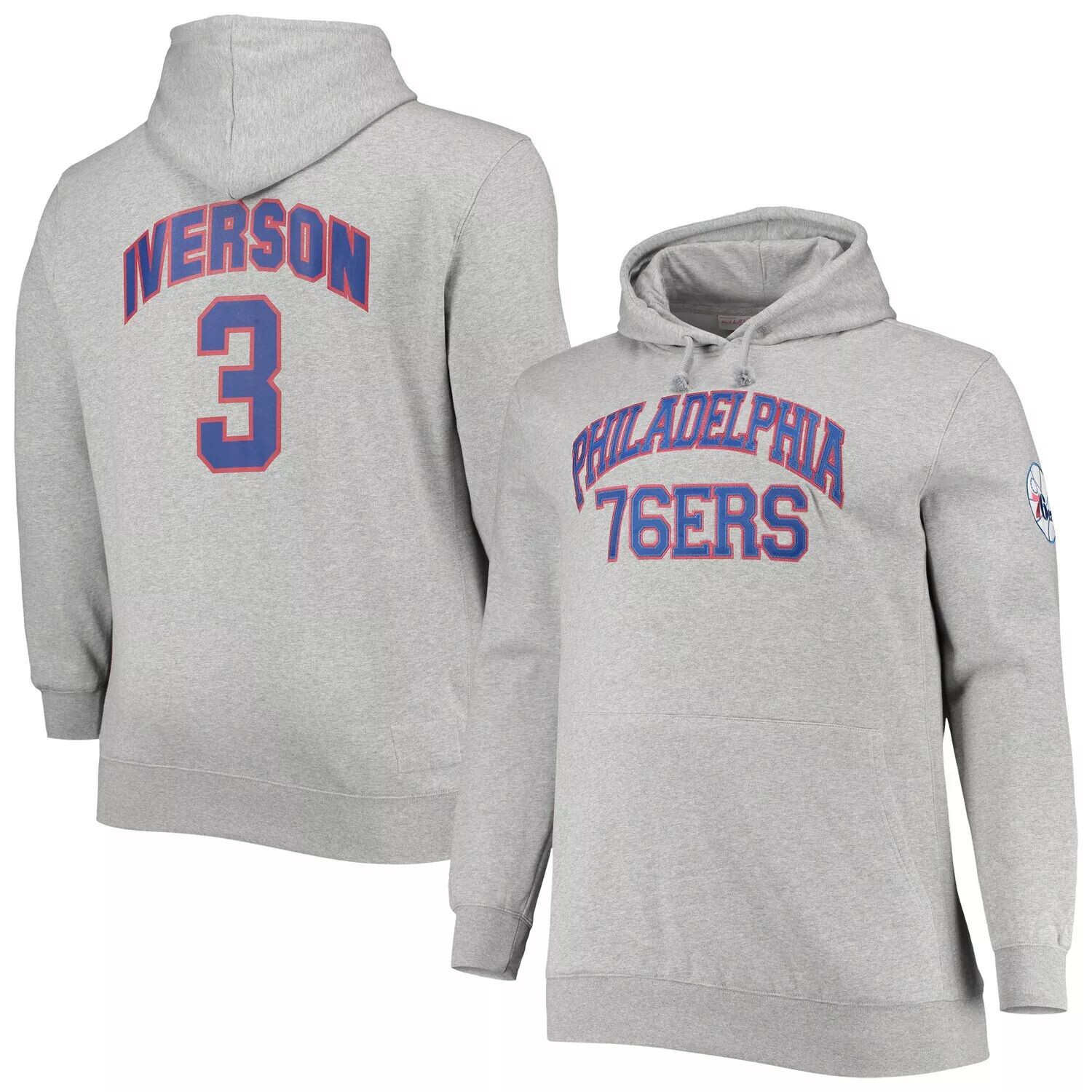 Мужская толстовка с капюшоном Mitchell & Ness Allen Iverson Heathered Grey Philadelphia 76ers Big & Tall Name & Number
Мужская толстовка с капюшоном Mitchell & Ness Allen Iverson Heathered Grey Philadelphia 76ers Big & Tall Name & Number