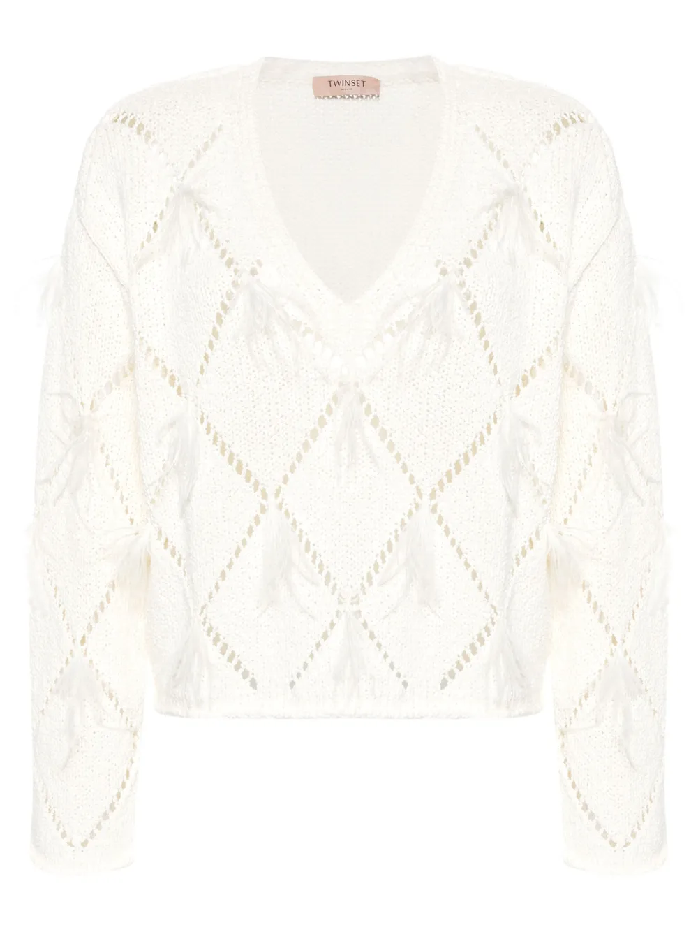 Джемпер с узором в ромб Twinset, кремовый
Джемпер с узором в ромб Twinset, кремовый