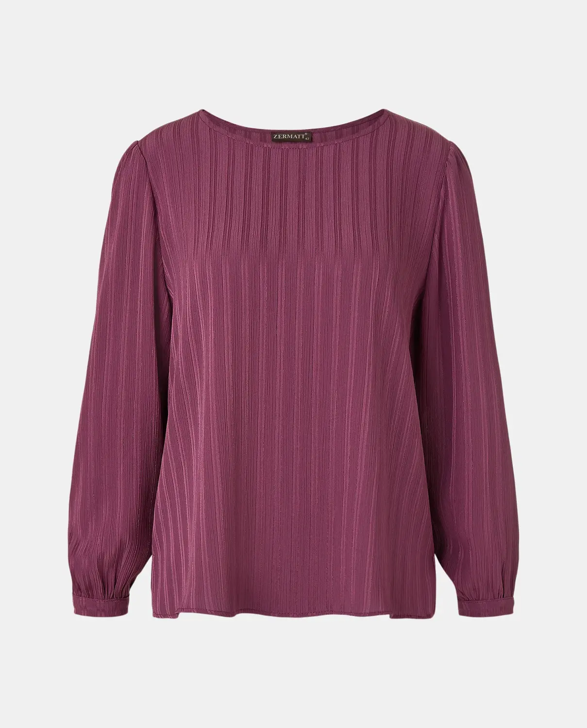 Женская однотонная блузка с длинным рукавом Zermatt, баклажановый
Женская однотонная блузка с длинным рукавом Zermatt, баклажановый