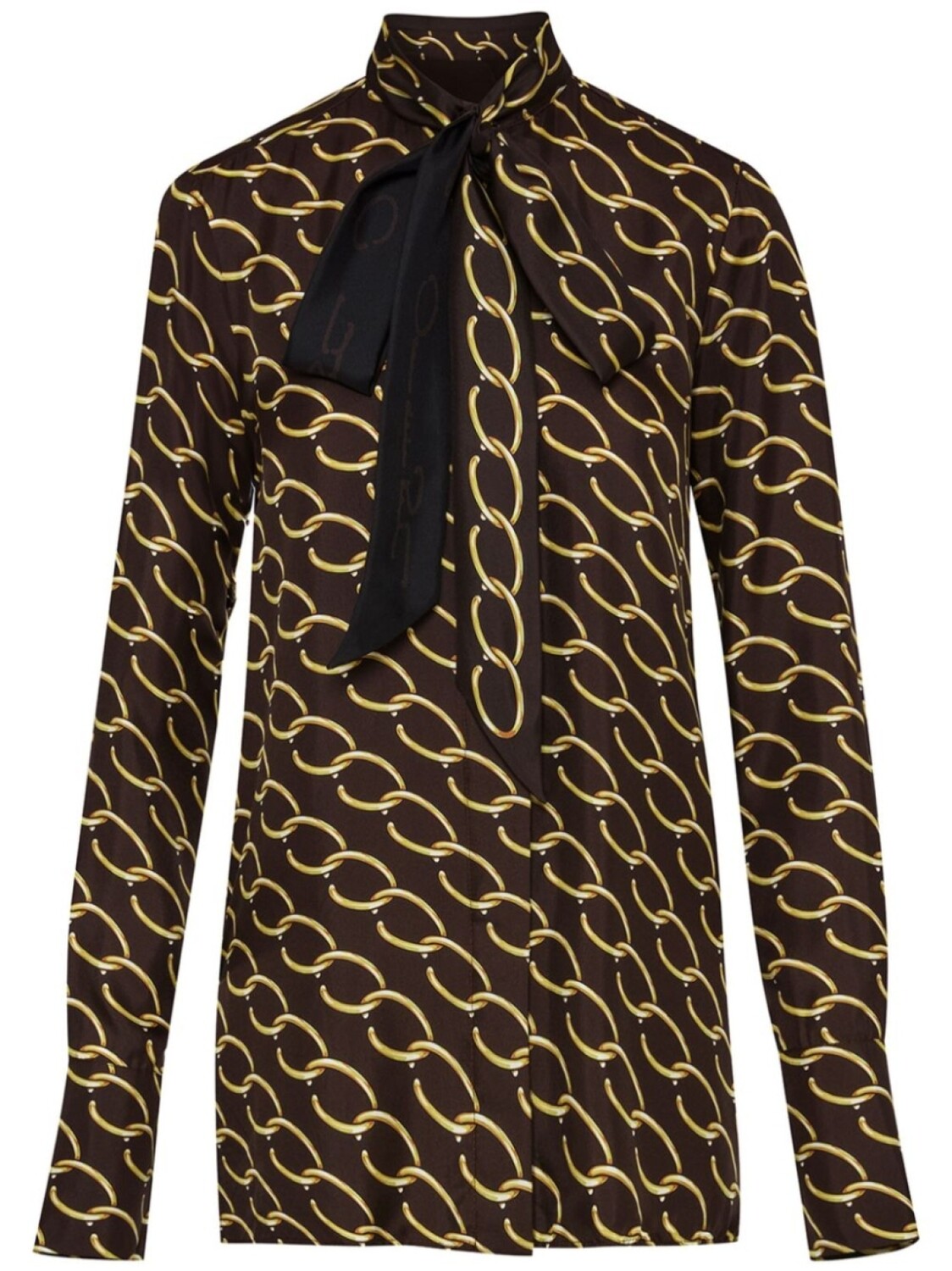 Oscar de la Renta блузка с узором, коричневый 
Oscar de la Renta блузка с узором, коричневый