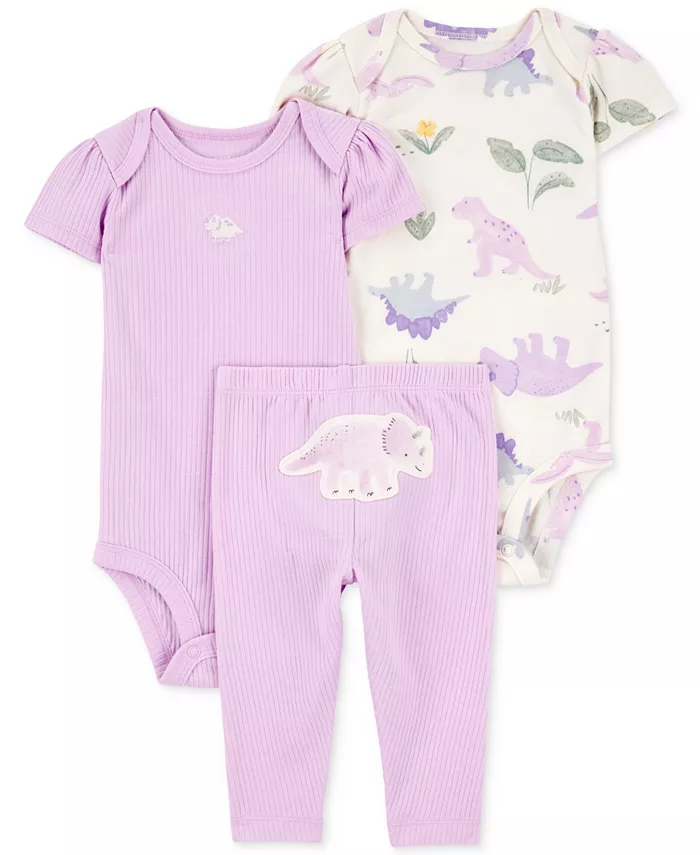 Боди и штанишки для девочек с динозавром, 3 предмета Carter's, фиолетовый
Боди и штанишки для девочек с динозавром, 3 предмета Carter's, фиолетовый