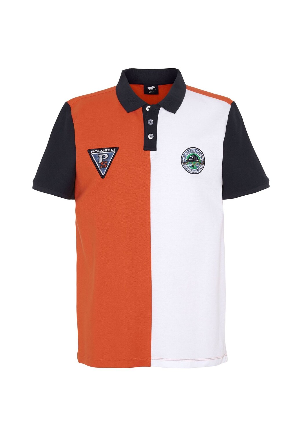 Рубашка-поло в стиле колор-блок с нашивками и номером POLO SYLT, цвет 2110 Orange/white
Рубашка-поло в стиле колор-блок с нашивками и номером POLO SYLT, цвет 2110 Orange/white