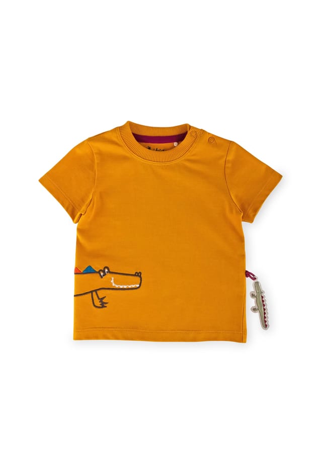 Футболка счастливый крокодил для младенцев и малышей Sigikid, желтый 
Футболка счастливый крокодил для младенцев и малышей Sigikid, желтый