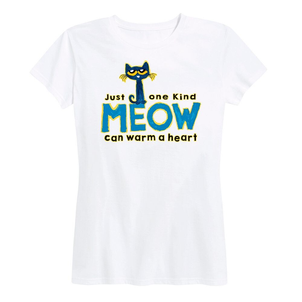Женская футболка с рисунком Pete The Cat Meow, белый 
Женская футболка с рисунком Pete The Cat Meow, белый