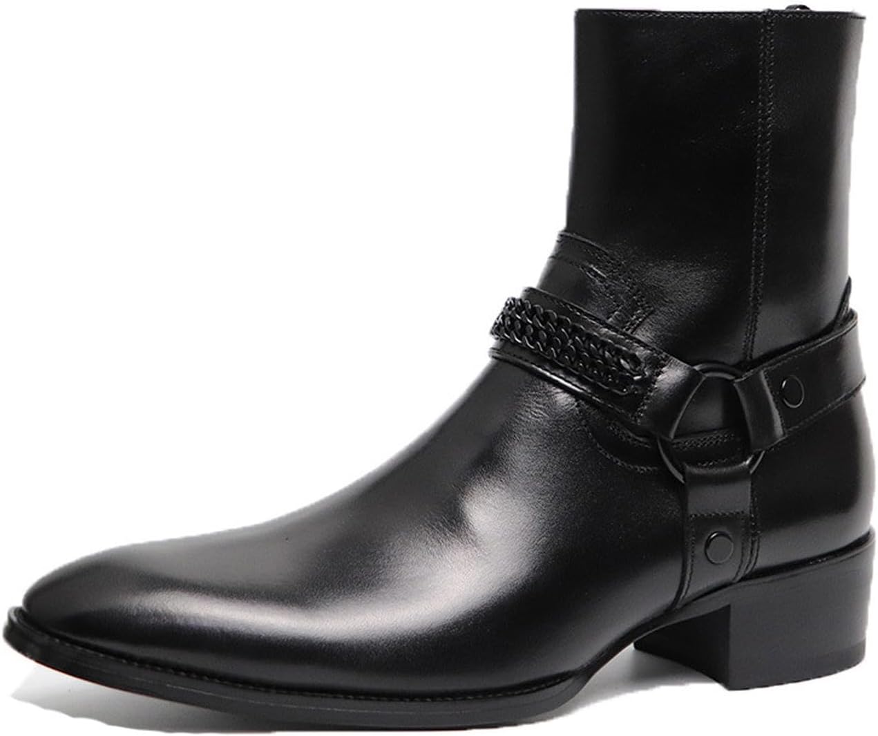 Мужские ботинки Santimon Chelsea на щиколотке из верхнего слоя кожи, модные ручной работы с боковой молнией, стильные байкерские/вестерн ботинки с металлическим ремешком-цепочкой для повседневной носки, концертов и вечеринок, черный
Мужские ботинки Santimon Chelsea на щиколотке из верхнего слоя кожи, модные ручной работы с боковой молнией, стильные байкерские/вестерн ботинки с металлическим ремешком-цепочкой для повседневной носки, концертов и вечеринок, черный