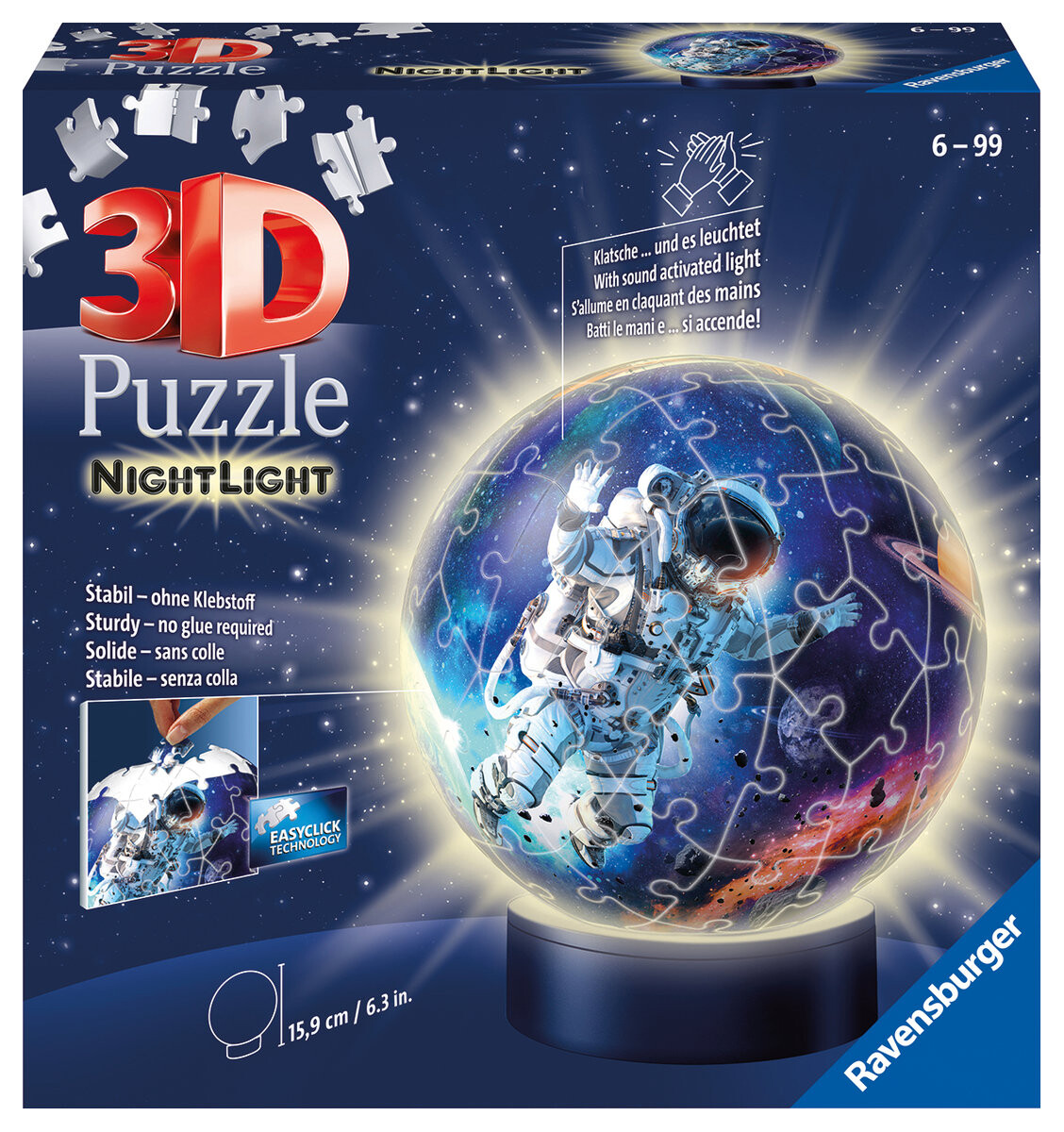 3D-пазл, Светящийся шар, Астронавт Ravensburger
3D-пазл, Светящийся шар, Астронавт Ravensburger