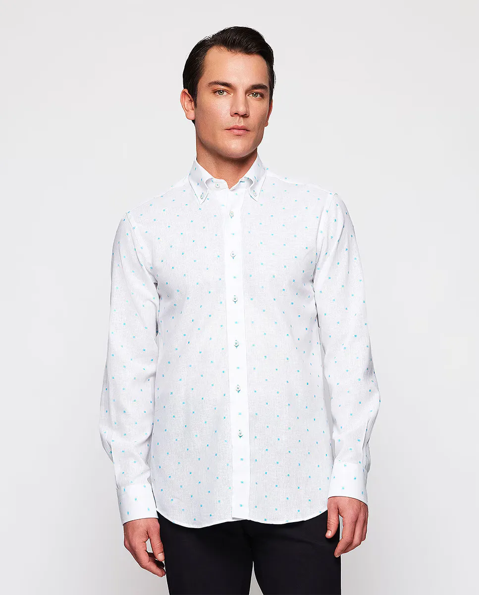 Мужская повседневная рубашка fil coupe с длинными рукавами Mirto, бирюзовый
Мужская повседневная рубашка fil coupe с длинными рукавами Mirto, бирюзовый